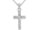 10K White Gold Cross Pendant Necklace with Chain